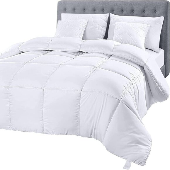 Bedding Comforter Duvet Insert Quilted Comforter with Corner Tabs Queen White - Picture 1 of 3